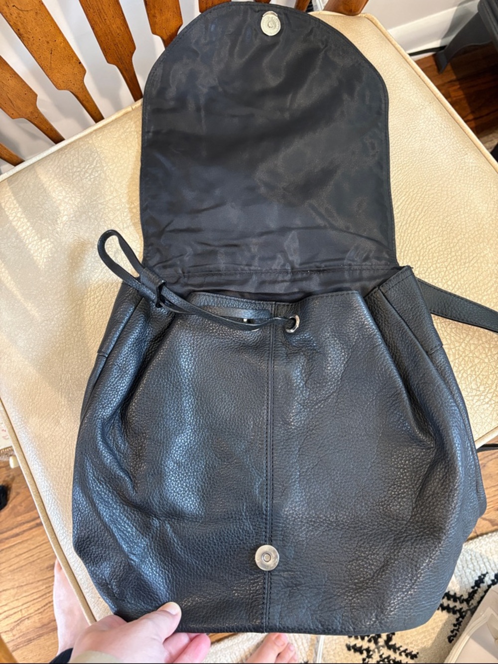 Sanctuary Black Leather Backpack Purse - Picture 2 of 4
